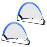Pop-up goal voetbaldoel draagbaar voetbalnet minidoel met draagtas opvouwbaar blauw(c-2)