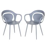 Eetkamerstoelen set van 2, keukenstoel met rugleuning in donkergrijs fluweel(c-3)