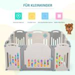 HOMCOM babybox barrière 12 elementen beschermende box tandwielen HDPE roze(c-4)