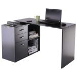 HOMCOM Hoekschrijftafel computertafel bureau hoekbureau zwart