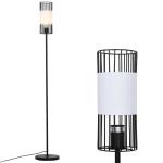 Staande lamp met 3 planken stalamp polyester katoen metaal zwart(c-13)