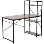 HOMCOM bureau met plank computerbureau werktafel bureau zwart/wit