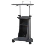 HOMCOM Laptoptafel laptopstandaard met wielen en aflegvlakken in hoogte verstelbaar staal(c-1)