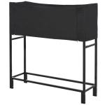 2-in-1 haardvuurkorf met houten plank en metalen zwart metalen vonkenbeschermer(c-1)
