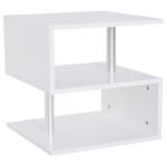 HOMCOM bijzettafel salontafel woonkamertafel salontafel 3 vakken spaanplaat + aluminiumlegering wit 48 x 48 x 48 cm | Aosom.de