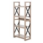 Boekenmeubel Boekenkast met zitkussens staande kast kast met bank hout wit(c-9)