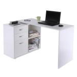 HOMCOM Hoekschrijftafel computertafel bureau hoekbureau wit