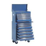 HOMCOM® mobiele werkplaatswagen gereedschapswagen met wielen & slot gereedschapswagen wagen met wielen gereedschapskist, afsluitbaar met 16 schuifladen, blauw