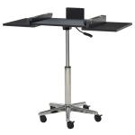 HOMCOM Laptoptafel laptopstandaard met wielen en aflegvlakken in hoogte verstelbaar staal(c-2)