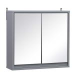 HOMCOM Badkamerkast, hangkast, wandkast, badkamermeubel, multifunctionele kast met 2 spiegels