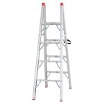 Inklapbare ladder vouwladder staladder aluminium zilver(c-3)