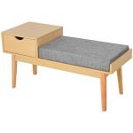 HOMCOM® Schuhbank Polsterbank Sitzbank Fußschemel Gepolstert Schaumstoff Gummiholz(c-10)