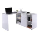 HOMCOM Hoekschrijftafel computertafel bureau hoekbureau wit MDF