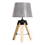 HOMCOM tafellamp bedlampje tafellicht E27 linnen look grenenhout