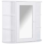 HOMCOM® spiegelkast badkamerrek badkamerkast wandmontage 8 vakken MDF wit 66 x 17 x 63 cm | Aosom.de