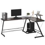 HOMCOM Computerbureau hoekbureau bureau industrieel design MDF + metaal