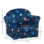 HOMCOM Kinderstoel bank voor de kinderkamer kinderbank mini-bank-stoel polyester blauw