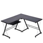 HOMCOM Computertafel bureau werkstation flexibel MDF staal zwart/wit