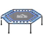 HOMCOM Fitnesstrampoline trampoline voor yoga tuintrampoline blauw 101x101x33cm