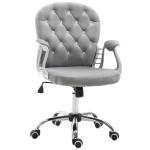 HOMCOM ergonomische bureaustoel, directiestoel, gestoffeerde rugleuning, grijs, 59,5 x 60,5 95-105 cm bureaustoel directiestoel rugleuning grijs | Aosom.nl
