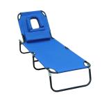 Outsunny Ligstoel ligbank voor buiten relax lounger driebenig kussen hoofdsteun 2 kleuren inklapbaar