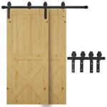HOMCOM Schuifdeursysteem looprail schuifdeurbeslag houten schuifdeur 9 zwarte accessoires