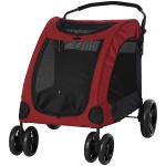 PawHut Hondenbuggy hondentrolley hondenkar hondentas opvouwbaar rood + zwart