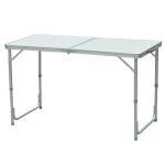 Outsunny® opklapbare kampeertafel, in hoogte verstelbare koffertafel 120 x 60 cm, klaptafel, picknicktafel, eettafel, aluminium