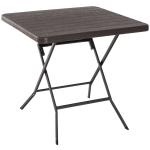 Outsunny tuintafel klaptafel kunststof bruin picknicktafel