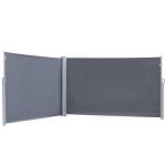 Outsunny dubbel zijscherm, zichtwering, zonwering, oprolbaar zijscherm, polyester, grijs, 6 l x 1,6 h m dubbel zijscherm zichtwering oprolbaar zijscherm windscherm polyester grijs 6 l x 1,6 h m | Aosom.nl