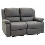 HOMCOM Dubbele bank verstelbare rugleuningen relaxstoel relaxfauteuil houten poten PU 3 kleuren