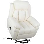 HOMCOM elektrische tv-stoel opstastoel relaxfauteuil fauteuil met opstahulp beige 96 l x 93 b x 103 h cm
