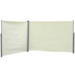 Outsunny dubbelzijdige zijluifel, privacy- en zonwering, polyester, crème