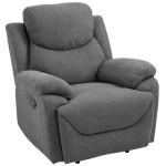 HOMCOM Fauteuil kan 150 ° worden gekanteld, enkele bank, relaxfauteuil, tv-stoel, linnen grijs