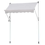Outsunny Luifel opklaparm klem luifel zonwering handslinger balkon aluminium 3 x 1,2 m creme