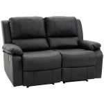 HOMCOM Dubbele bank verstelbare rugleuningen relaxstoel relaxfauteuil houten poten PU 3 kleuren
