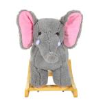 HOMCOM Children Plush Rocking Horse W/Sound-Dark Brown(c-1)