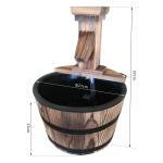 Outsunny Rustic Wooden Barrel Well Garden Fountain w/Pump(c-1)