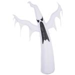 HOMCOM Halloween 1.2m LED Outdoor Inflatable Decoration - Ghost w/ Pumpkin Lantern(c-1)