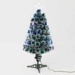 HOMCOM 3ft 90cm Green/White Artificial Christmas Tree W/ Prelit LED Lights-Multicolor(c-3)
