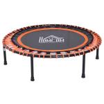 HOMCOM Mini Trampoline W/Adjustable Handle Bar, D121.92 x 122-138H cm-Black/Orange(c-2)
