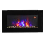 HOMCOM 1000W Wall Mounted Tempered Glass Electric Fireplace Heater Black(c-1)