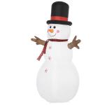 HOMCOM 1.8m Inflatable Snowman Decoration Polyester - White(c-2)