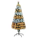 HOMCOM 150CM Pre-Lit Fibre Optic Christmas Tree Metal Base 170 Branch Tip LED Lights(c-1)