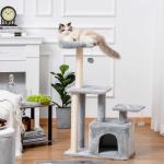 PawHut Cat Tree Tower w/ Scratching Posts Sisal Hanging Ball Condo 60 x 40 x 114cm(c-6)