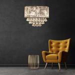 HOMCOM Mini Style Modern Crystal Ceiling Lamp Chandelier for Bedroom Kitchen Silver(c-3)