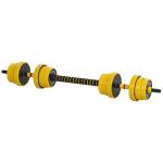 HOMCOM Adjustable 25KGS Barbell & Dumbbell Set Ergonomic Fitness Exercise in Home Gym and Sports Area Plate Bar Clamp Rod(c-2)