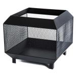 Outsunny Stove Garden Square Fire Pit, Steel-Black(c-3)