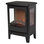 HOMCOM 1800W Tempered Glass Electric Fireplace Heater Black(c-3)