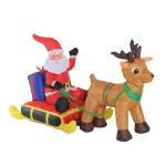 HOMCOM Inflatable Self-inflating Santa Sleigh(c-1)
